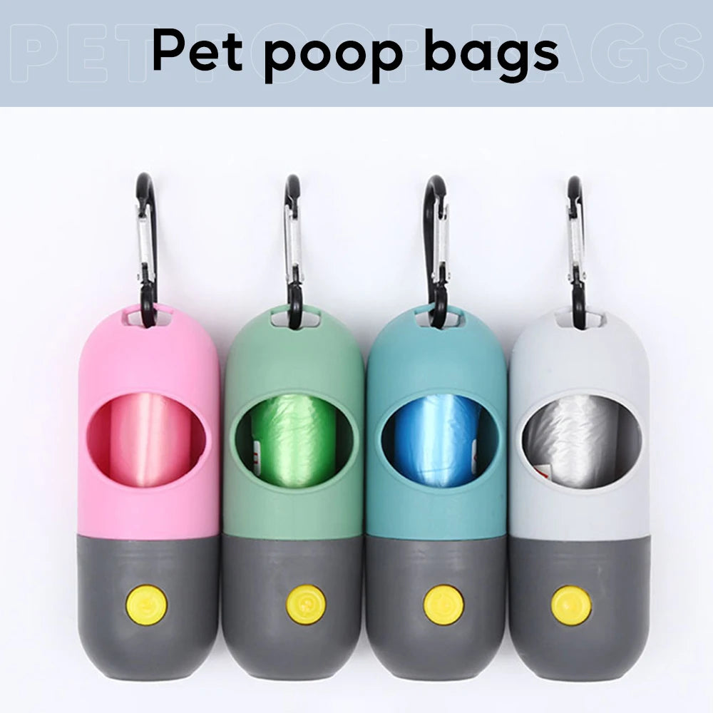 Led Light Dog Poop Dispenser Degradable Waste Bag