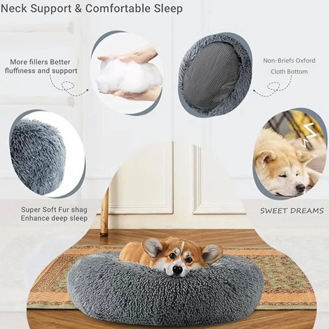 40-90cm Round Pet Bed