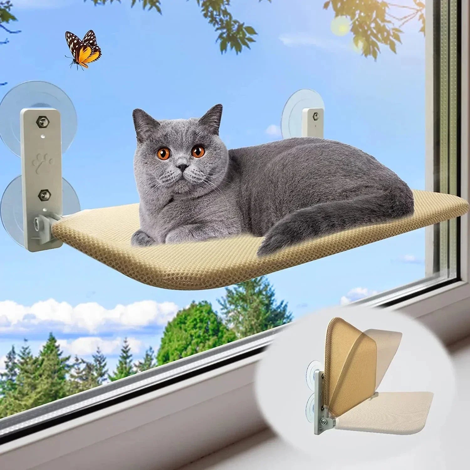 1 Pcs Foldable Cat Hammock Window